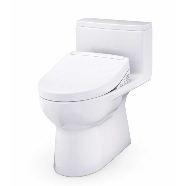TOTO Redington 1.28 GPF One Piece Elongated Toilet with Left Hand Lever - Bidet Seat Included