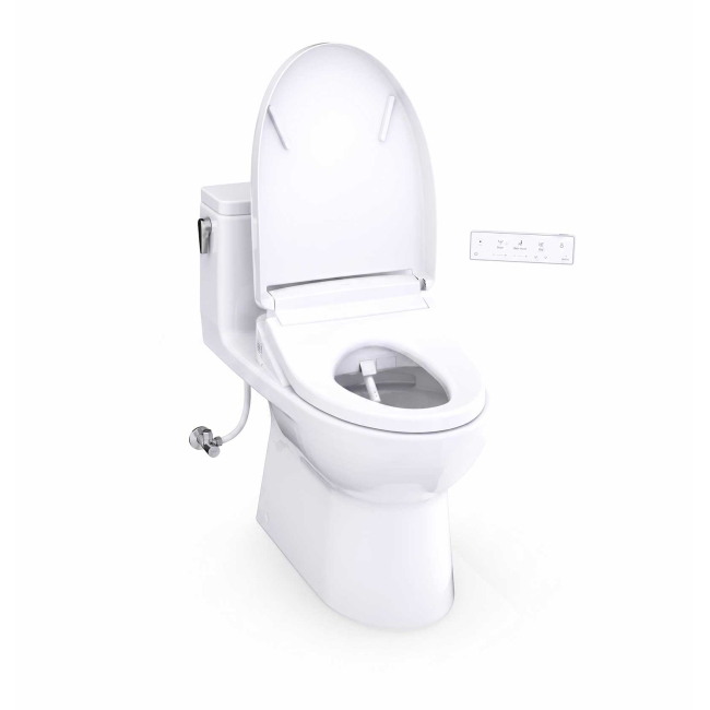 TOTO Redington 1.28 GPF One Piece Elongated Toilet with Left Hand Lever - Bidet Seat Included