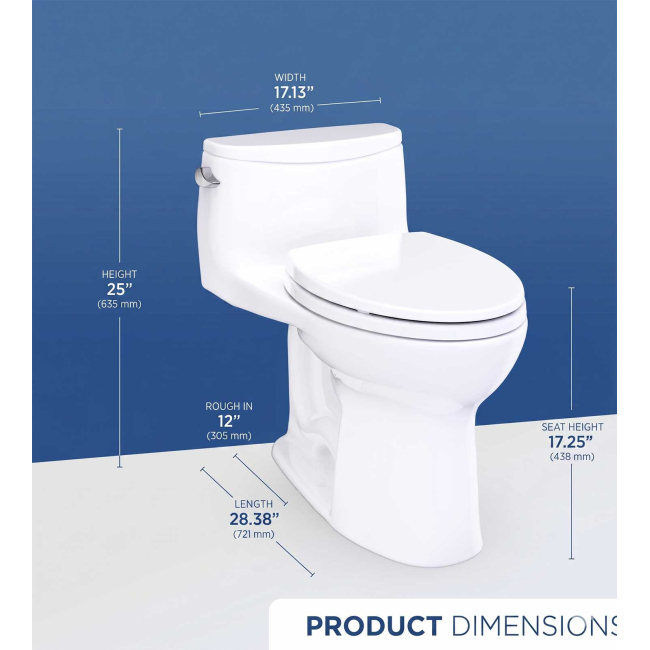 TOTO Ultramax 1.28 GPF Low Profile One Piece Elongated Toilet - Seat Included