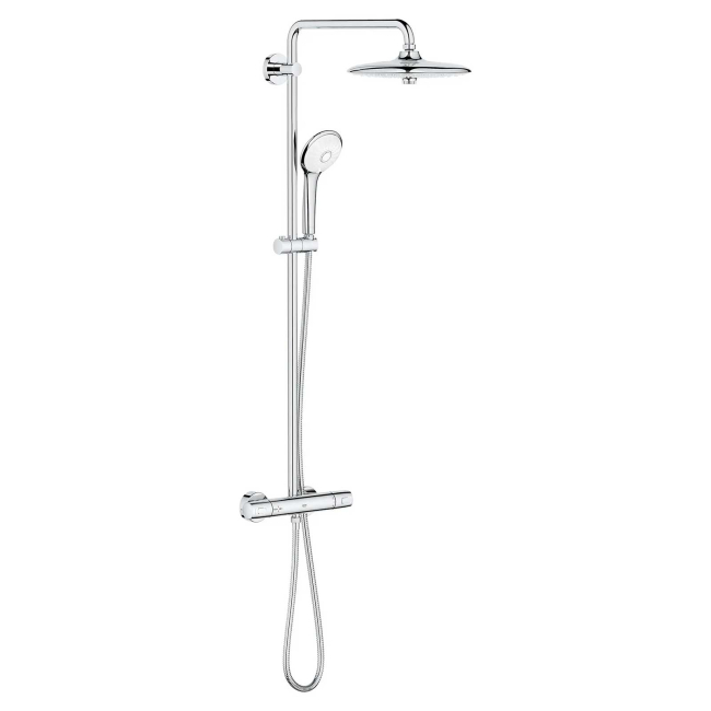 Grohe Euphoria Thermostatic Shower System with Shower Head, Hand Shower, Slide Bar, Shower Arm, and Hose