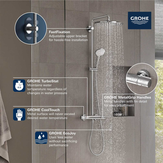 Grohe Euphoria 310 CoolTouch Thermostatic Shower System 26726000