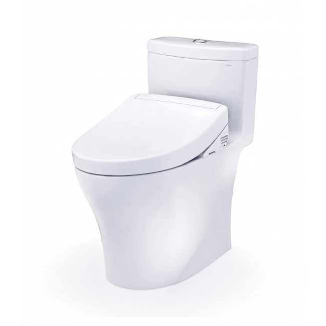 TOTO MW6463446CEMFGN#01 AQUIA IV WASHLET +S5 ONE PIECE TOILET - 1.28 GPF/0.9 GPF COTTON WHITE