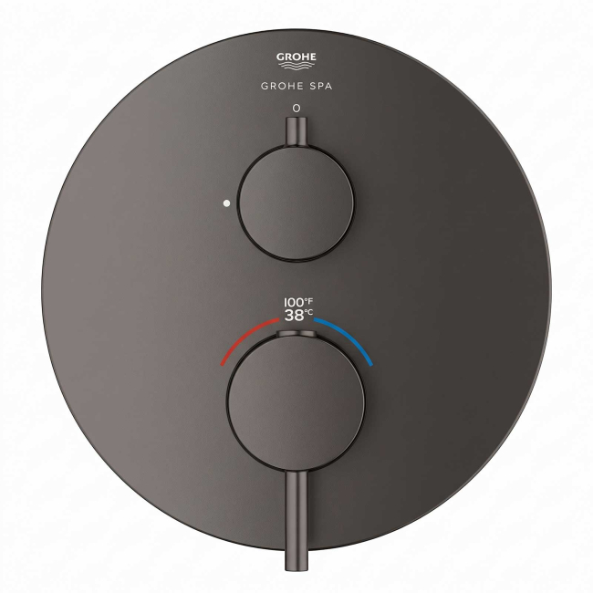Grohe Atrio New Two Function Thermostatic Valve Trim Only with Dual Lever Handles, Integrated Diverter, and Volume Control - Less Rough In 243612A00