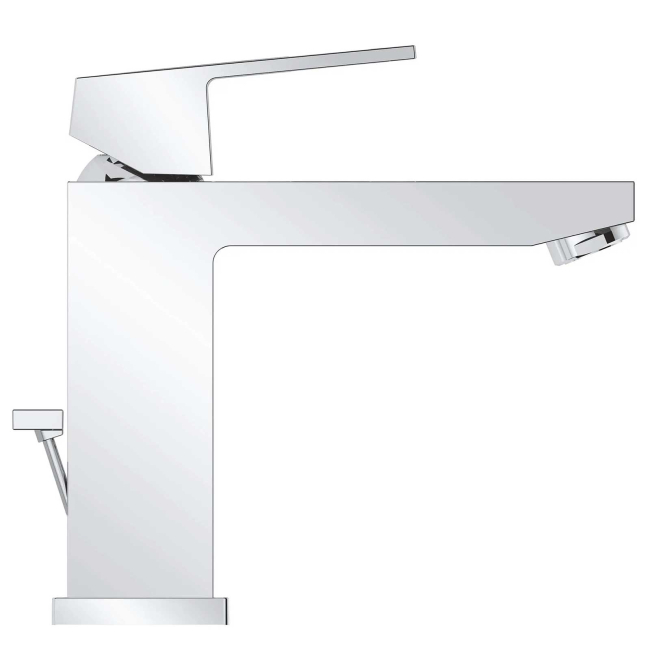Grohe Eurocube 1.2 GPM Single Hole Bathroom Faucet with SilkMove, StarLight, EcoJoy, and QuickFix Technologies - Includes Drain Assembly