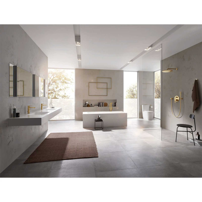 Grohe 23794GNA LINEARE Single Hole Single-Handle S-Size Bathroom Faucet, 1.2 GPM (4.5 L/min) Brushed Cool Sunrise