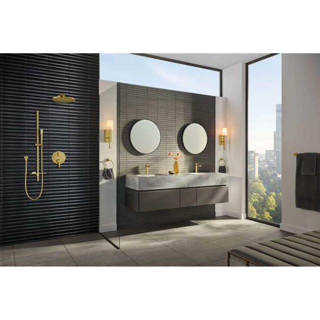 Grohe 23794GNA LINEARE Single Hole Single-Handle S-Size Bathroom Faucet, 1.2 GPM (4.5 L/min) Brushed Cool Sunrise