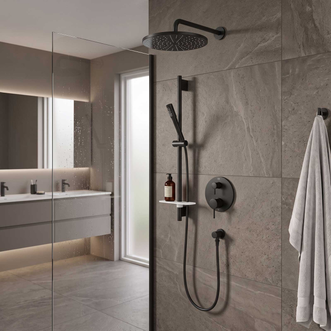Grohe Timeless 294302430 2-Handle Pressure Balance Rainshower Bundle GROHE Matte Black