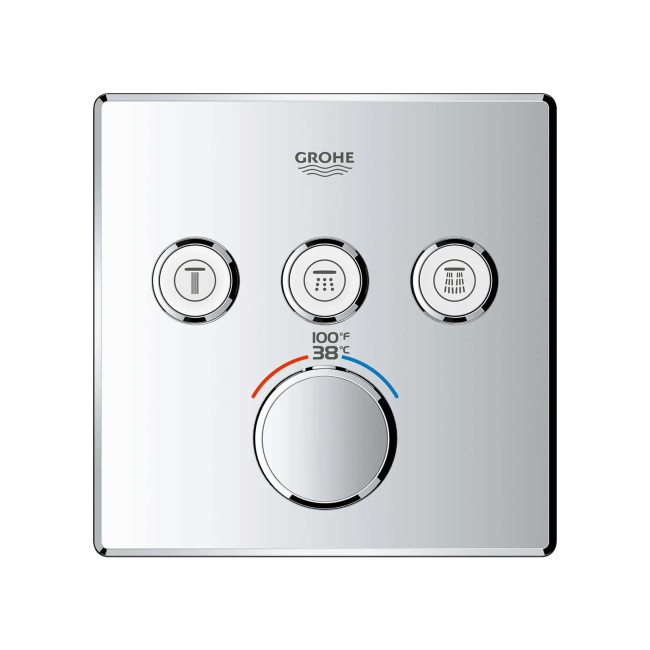 GROHE-29142000 GROHTHERM SMARTCONTROL THIPLE FUNCTION THERMOSTATIC VALLE TRIM StarLight Chrome
