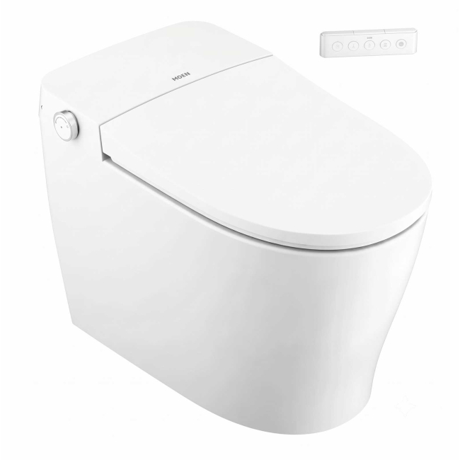 Moen ET900 2-Series 1 GPF One Piece Elongated Chair Height Toilet with Auto/Remote Flush - Bidet Seat Included