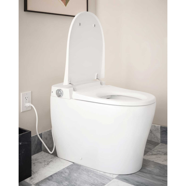 Moen ET900 2-Series 1 GPF One Piece Elongated Chair Height Toilet with Auto/Remote Flush - Bidet Seat Included