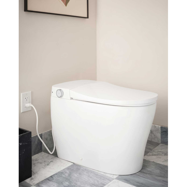 Moen ET900 2-Series 1 GPF One Piece Elongated Chair Height Toilet with Auto/Remote Flush - Bidet Seat Included