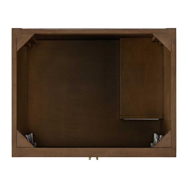 James Martin Vanities Myrrin 30" Free Standing Single Basin Hardwood Vanity Set with Stone Composite Top, Rectangular Sink, USB Port(s), and Electrical Outlet(s)
