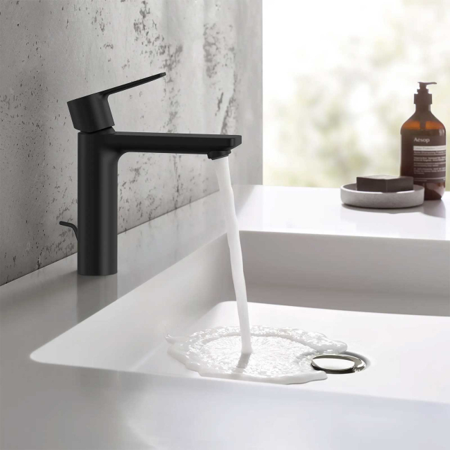 Grohe 23794243A LINEARE Single Hole Single-Handle S-Size Bathroom Faucet, 1.2 GPM (4.5 L/min) Matte Black