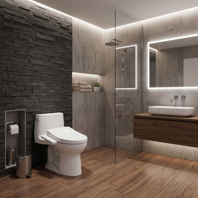 TOTO Ultramax 1.28 GPF One Piece Elongated Toilet with Left Hand Lever - Bidet Seat Included