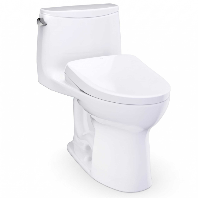 TOTO Ultramax 1.28 GPF One Piece Elongated Toilet with Left Hand Lever - Bidet Seat Included