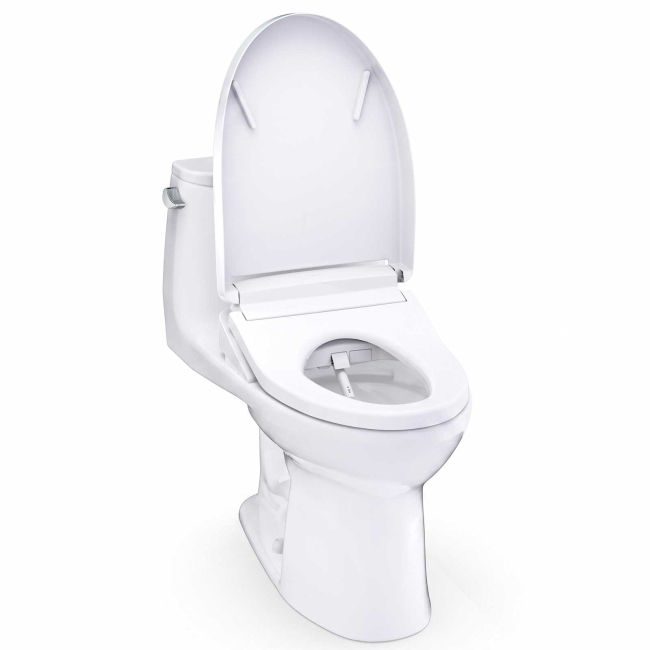 TOTO Ultramax 1.28 GPF One Piece Elongated Toilet with Left Hand Lever - Bidet Seat IncludedTOTO Ultramax 1.28 GPF One Piece Elongated Toilet with Left Hand Lever - Bidet Seat Included