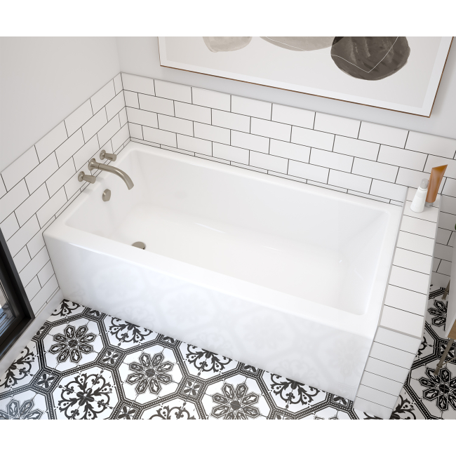 Maax Rubix 6632 Bath Tub 66"L x 32"W x 18"H for Above the Floor Rough with Left Hand Drain
