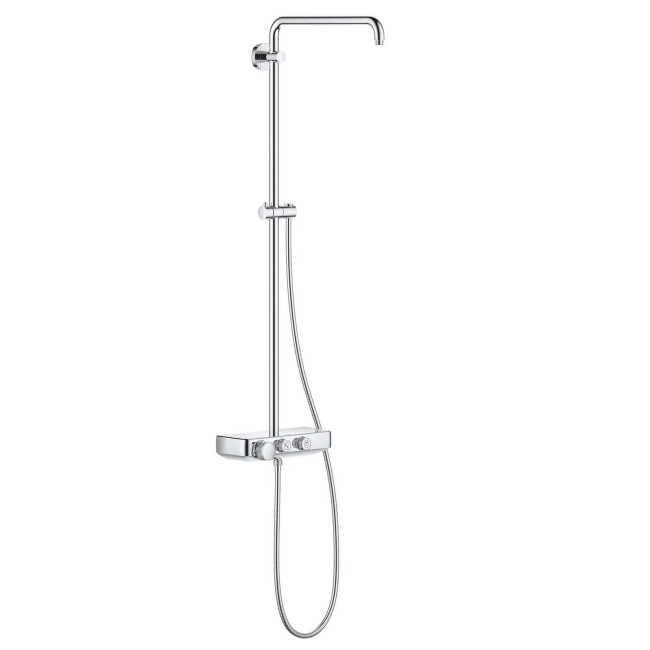 Grohe Euphoria SmartControl Thermostatic Shower System with Slide Bar, Hose, and Valve Trim - Less Hand Shower and Shower Head 26511000