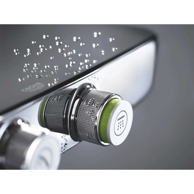 Grohe Euphoria SmartControl Thermostatic Shower System with Slide Bar, Hose, and Valve Trim - Less Hand Shower and Shower Head 26511000
