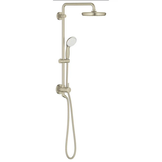 Grohe Retro-Fit 1.75 GPM Shower System with Single Function Rain Shower Head, Slide Bar, Multi Function Hand Shower, and 17-3/4" Swivel Shower Arm 26123EN1