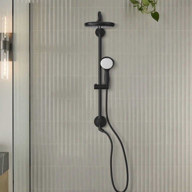 Grohe Retro-Fit 1.75 GPM Shower System with Single Function Rain Shower Head, Slide Bar, Multi Function Hand Shower, and 17-3/4" Swivel Shower Arm 261232431