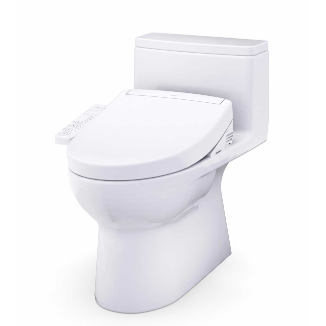 TOTO Redington 1.28 GPF One Piece Elongated Toilet with Left Hand Lever - Bidet Seat Included