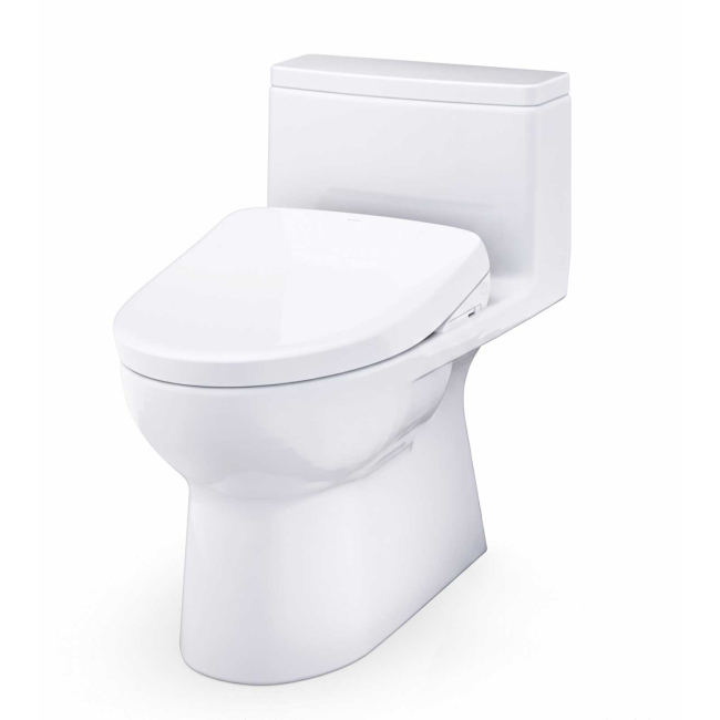 TOTO Redington 1.28 GPF One Piece Elongated Toilet with Left Hand Lever - Bidet Seat Included  MW6724736CEFG#01