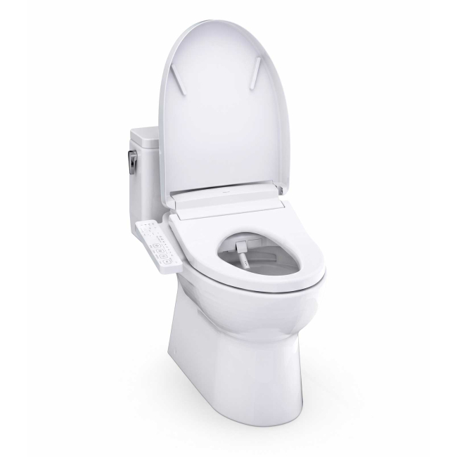 TOTO Redington 1.28 GPF One Piece Elongated Toilet with Left Hand Lever - Bidet Seat IncludedTOTO Redington 1.28 GPF One Piece Elongated Toilet with Left Hand Lever - Bidet Seat Included