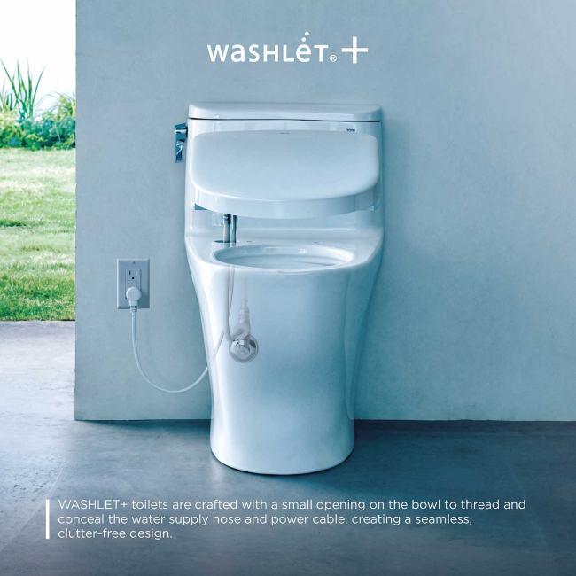 TOTO Redington 1.28 GPF One Piece Elongated Toilet with Left Hand Lever - Bidet Seat Included