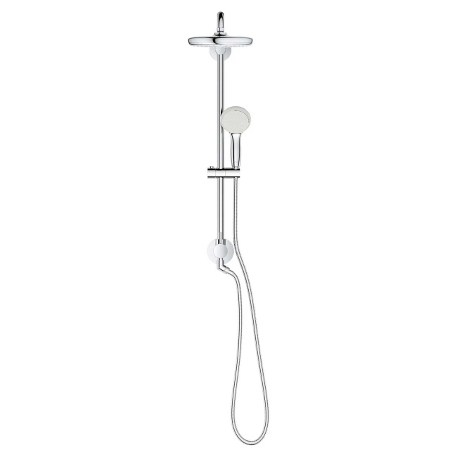 Grohe Retro-Fit 1.75 GPM Shower System with Single Function Rain Shower Head, Slide Bar, Multi Function Hand Shower, and 17-3/4" Swivel Shower Arm 26123001