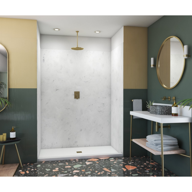SK-366296 36 x 62 x 96 Swanstone Smooth Glue up Shower Wall Kit