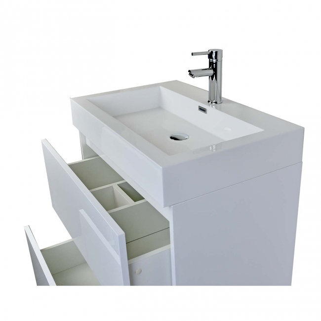 29.5" Contemporary Bathroom Vanity in High Gloss White  TN-LY750-HGW