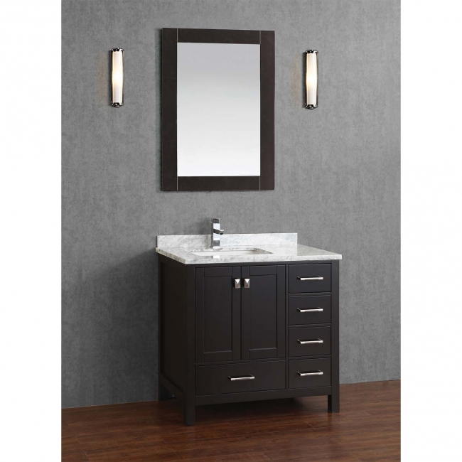 Vincent 36" Solid Wood Single Bathroom Vanity in Espresso HM-13001-36-WMSQ-ESP