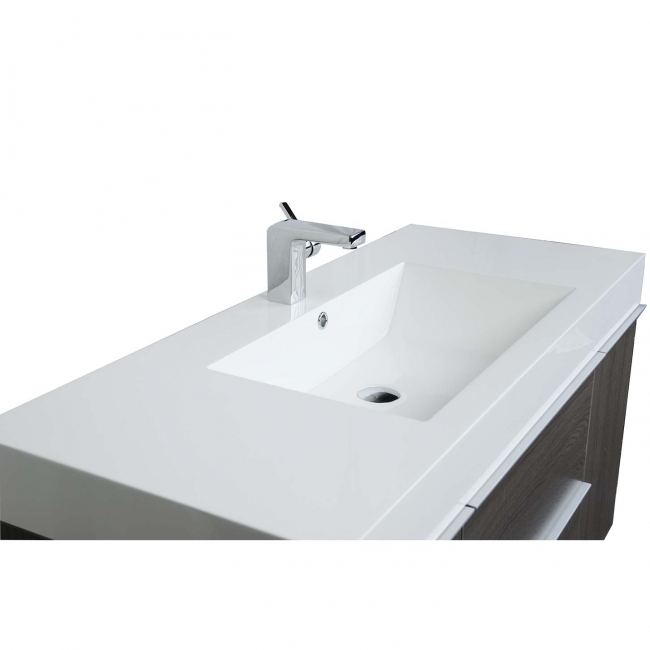 47" Wall-Mount Contemporary Bathroom Vanity  Grey Oak TN-T1200-1-GO