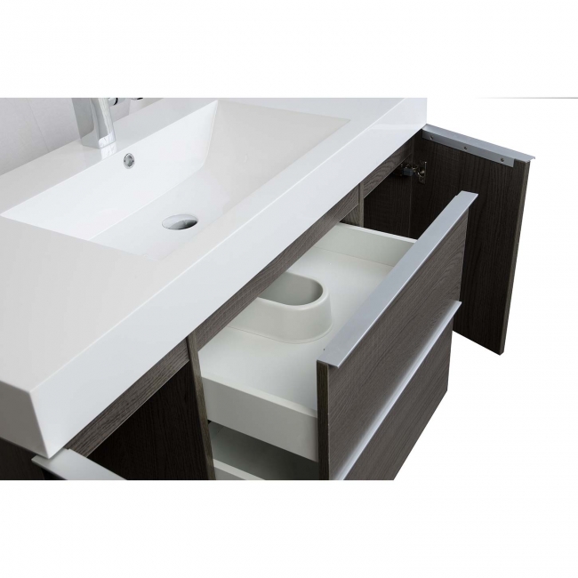 47.25"  Wall Mount Contemporary Bathroom Vanity  Oak RS-R1200-OAK