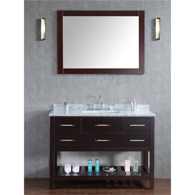 Vincent 48" Solid Wood Single Bathroom Vanity in Espresso HM-13001-48-WMSQ-ESP