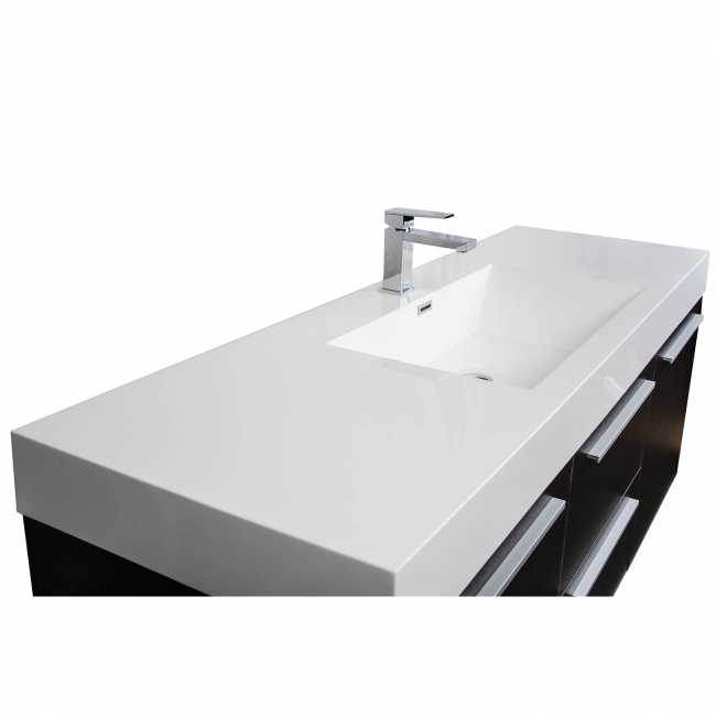 59" Wall Mount Contemporary Bathroom Single Vanity in Espresso TN-NT1500S-WG