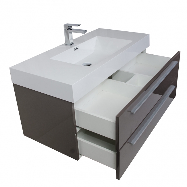 39.5" Wall-Mount Contemporary Bathroom Vanity Walnut TN-T1000-WN