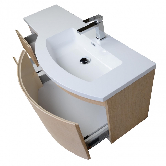 Buy Laurance 48" Bathroom Vanity by CBI White Oak Finish TN-RA1200-WO - Conceptbaths.com