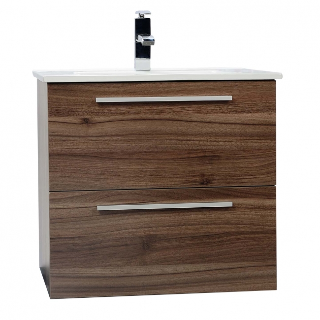 Nola 24.25" Wall-Mount Modern Bathroom Vanity Walnut TN-T600C-WN