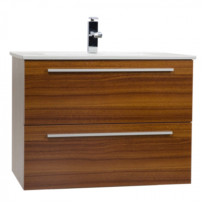 Nola 29.5" Wall-Mount Modern Bathroom Vanity Teak TN-T750C-TK