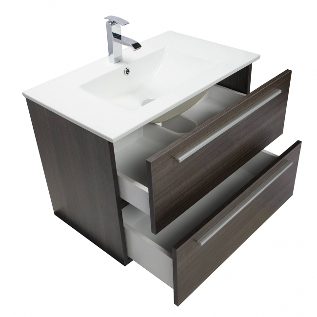 Nola 29.5" Wall-Mount Modern Bathroom Vanity Grey Oak TN-T750C-GO