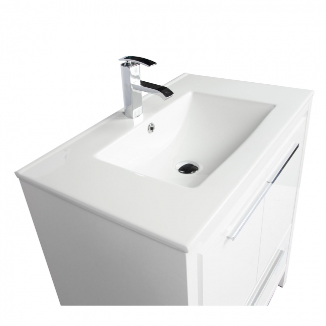 CBI Enna 30 Inch Glossy White Modern Bathroom Vanity TN-LA750-HGW