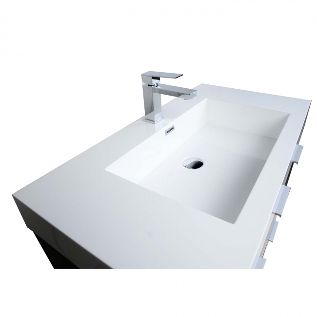 39.5" Modern Bathroom Vanity Grey Oak Finish RS-L1000-GO