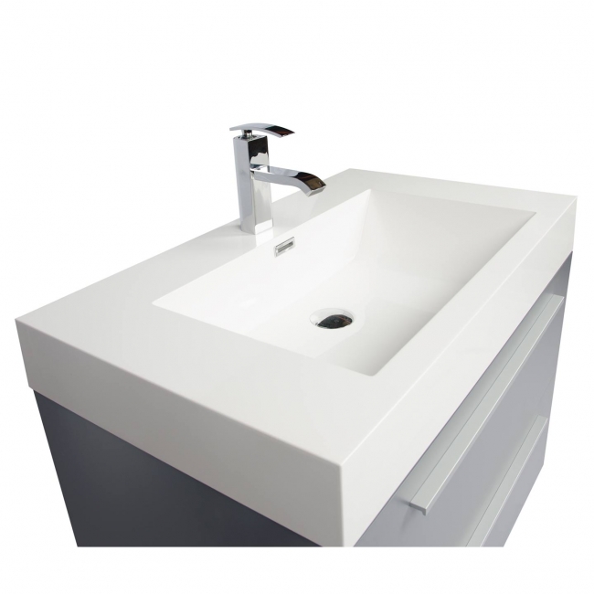31.25" Wall-Mount Modern Bathroom Vanity Metalic Grey TN-M800-MG