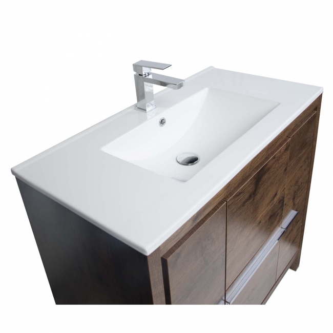 CBI Enna 36 Inch Rosewood Modern Bathroom Vanity TN-LA900-RW