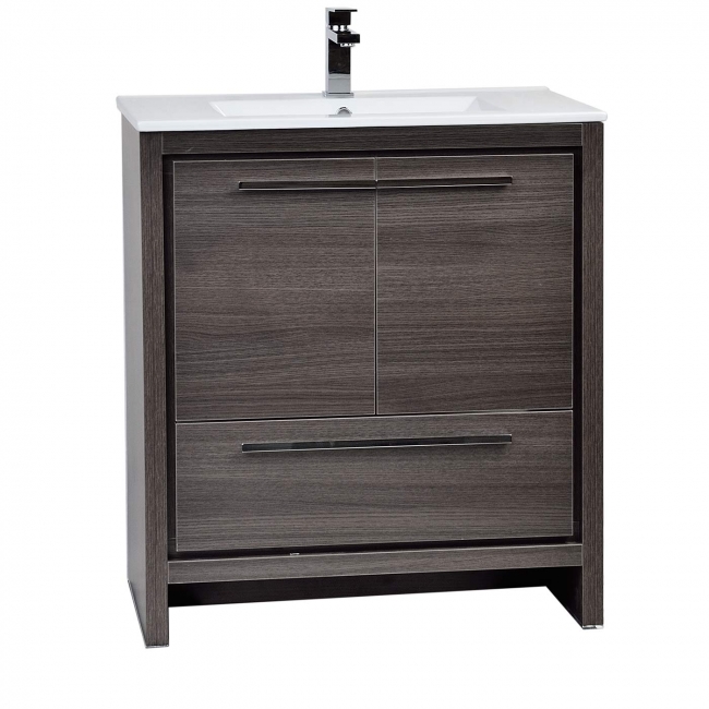 CBI Enna 29.5 Inch Grey Oak Modern Bathroom Vanity TN-LA750-GO