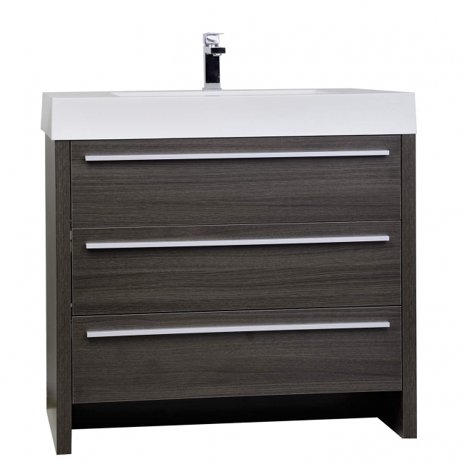 Vinnce 35.5" Modern Bathroom Vanity in Grey Oak TN-LX900-GO