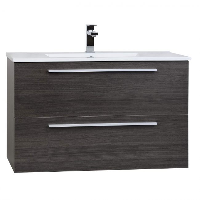 Nola 35.5" Wall-Mount Modern Bathroom Vanity Grey Oak TN-T900C-GO