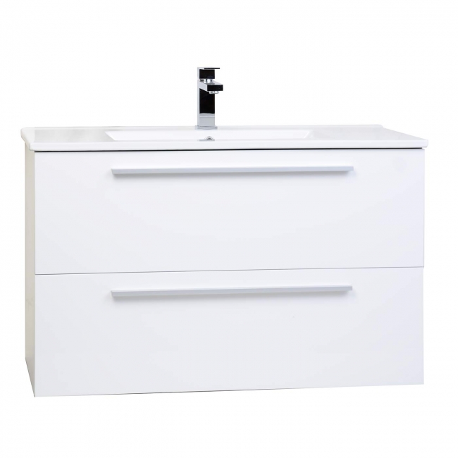 Nola 35.5" Wall-Mount Modern Bathroom Vanity Gloss White TN-T900C-HGW